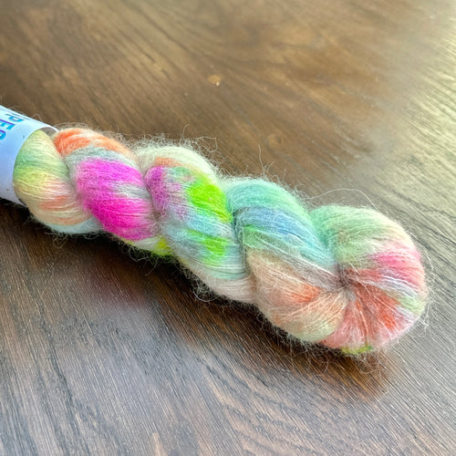 Vintage rainbow Suri Alpaca